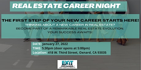 Real Estate Career Day Oxnard CA - Join us Thursday January 27th at 5:30pm tickets
