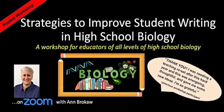 Strategies to Improve Student Writing in High School Biology tickets