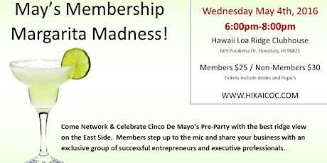 HKCC May's Margarita  Membership Madness ! primary image