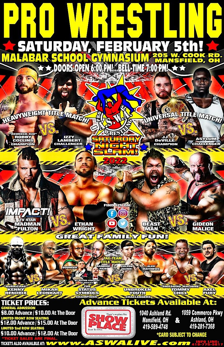 
		Live Pro Wrestling: ASWA Saturday Night Slam 2022! image
