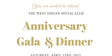 Anniversary Gala & Dinner tickets
