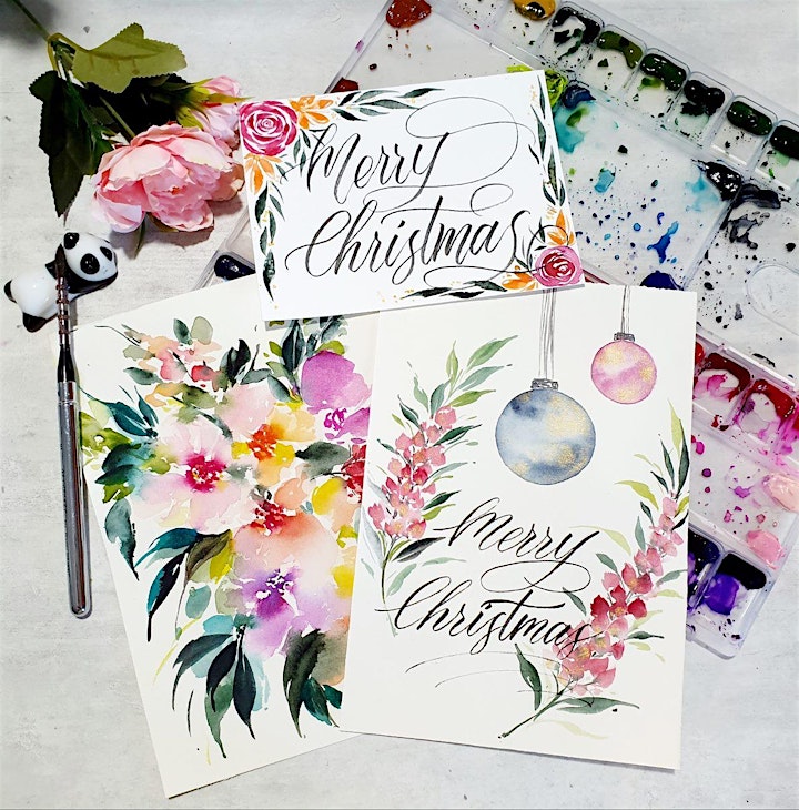 Watercolor Florals and Brush Lettering Course by Kathleen - NT20220804WFBL image