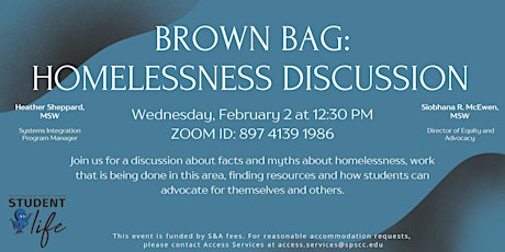 Brown Bag Discussion: Homelessness tickets