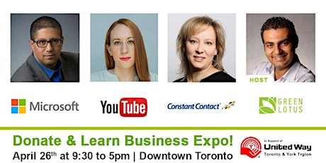 Donate & Learn Business Expo! Meet Microsoft, Google, Telus, United Way and Green Lotus Marketing Experts! primary image