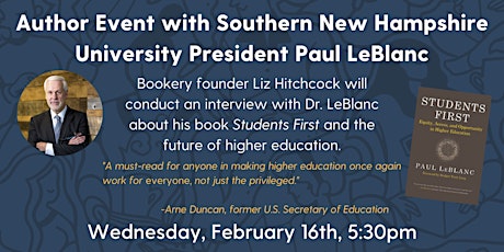 Interview with SNHU President Paul LeBlanc tickets