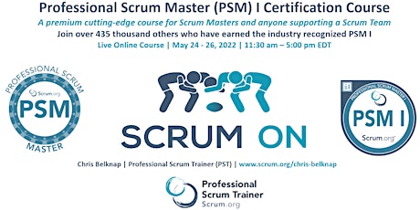 Professional Scrum Master (PSM) I - Live Online  May 24-26, 2022 biglietti