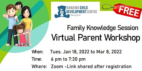 Positive Parenting Seminar - 8 weeks Tues. evenings -starting Jan.18, 2022 tickets