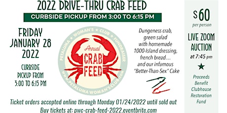 2022 PWC Dungeness Crab Feed DRIVE THROUGH Curbside Pick Up tickets