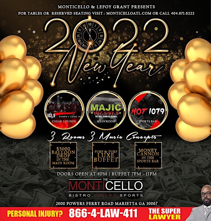 NYE2022: PURCHASE GENERAL ADMISSION & SEATS @ THE DOOR TONIGHT image