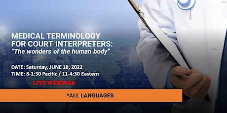 MEDICAL TERMINOLOGY (*All languages) LIVE WEBINAR tickets