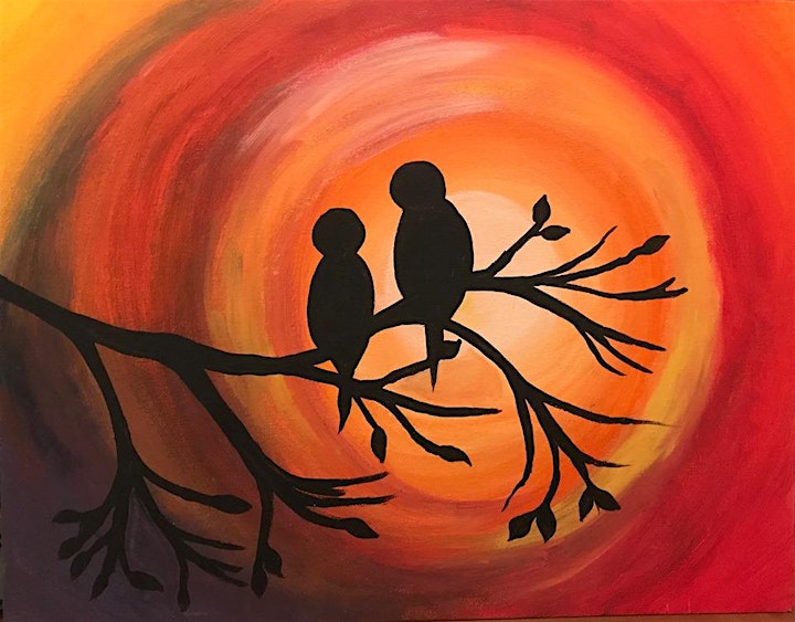 ONLINE Paint Along -- Two Birds on Branch image