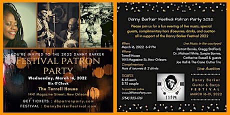 2022 Danny Barker Patron Party at The Terrell House tickets
