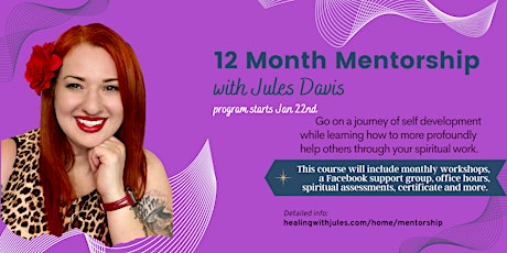 12 Month Intuitive Reiki Healer Mentorship with Jules Davis tickets