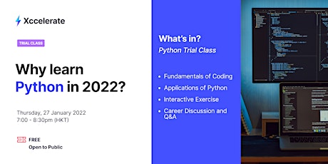 Why learn Python in 2022? | Intro to Python - FREE Trial Class tickets