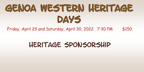 Heritage Sponsorship tickets