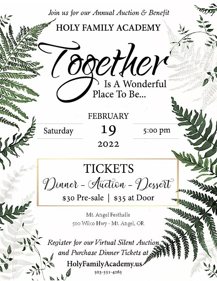 
		Holy Family Academy Benefit Auction - Together is a Wonderful Place to Be image

