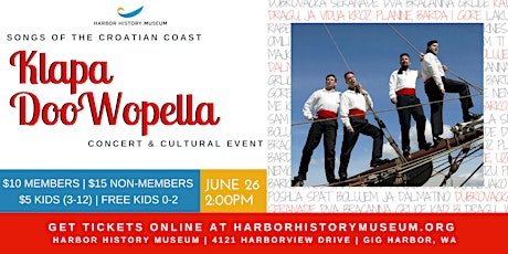 Songs of the Croatian Coast: KlapaDooWopella Concert & Cultural Event primary image