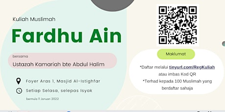 Kuliah Muslimah : Ustazah Kamariah Abd Halim tickets