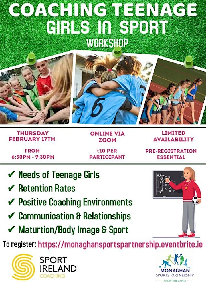 Coaching Teenage Girls In Sport Workshop - Thursday the 17th of February image