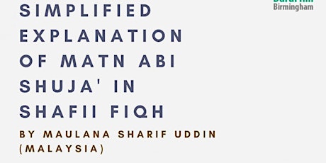 Simplified Explanation of Matn Abi Shuja' in Shafii Fiqh tickets