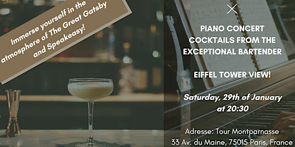 Piano & Cocktails Night! Feel like in Chicago but with an Eiffel Tower View