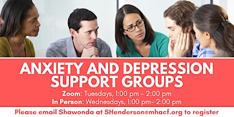 Weekly Anxiety and Depression In-Person Support Group tickets