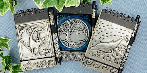 Embossed Pewter  Notebook and Pen