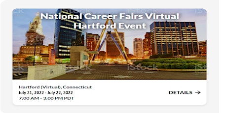 HARTFORD VIRTUAL CAREER FAIR AND JOB FAIR-July 21, 2022 biglietti