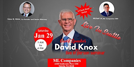Join David Knox Jan. 29, 2022 Advance Business Workshop earn 6 clock hours primary image