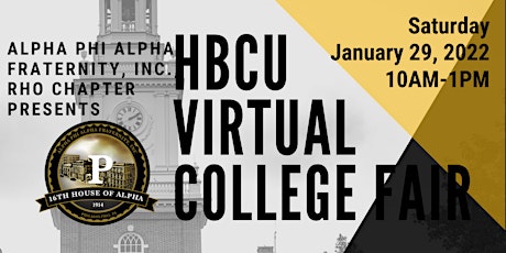 HBCU Virtual College Fair By Alpha Phi Alpha Fraternity, Inc., Rho Chapter billets