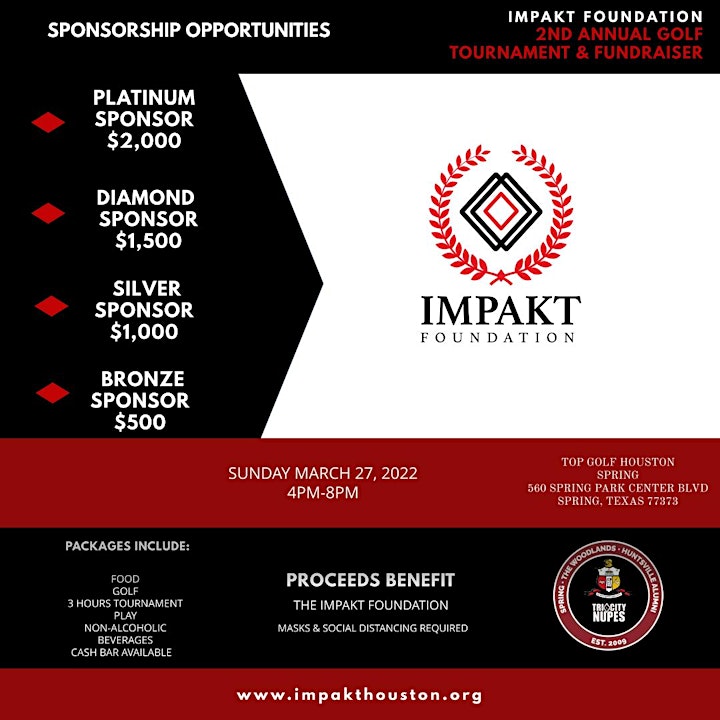 
		Impakt Foundation 2nd Annual Top Golf Tournament & Fundraiser image
