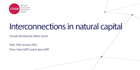 Interconnections in natural capital – Climate, Biodiversity, Water, Social tickets