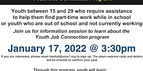 Youth Job Connection Webinar tickets