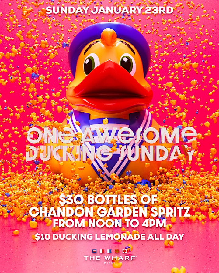 
		ONE AWESOME DUCKING SUNDAY at The Wharf Miami! image
