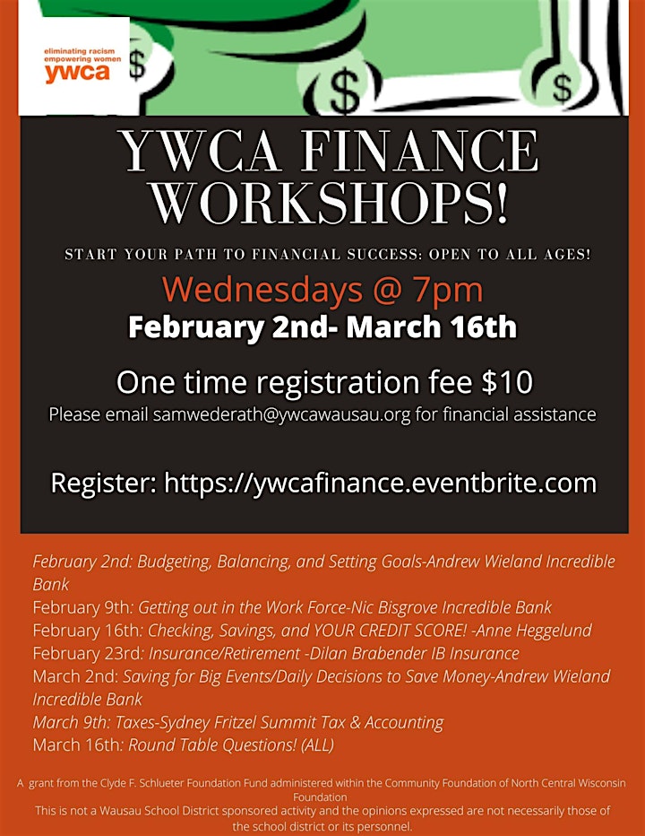 YWCA Wausau Finance Workshop Virtual Series image