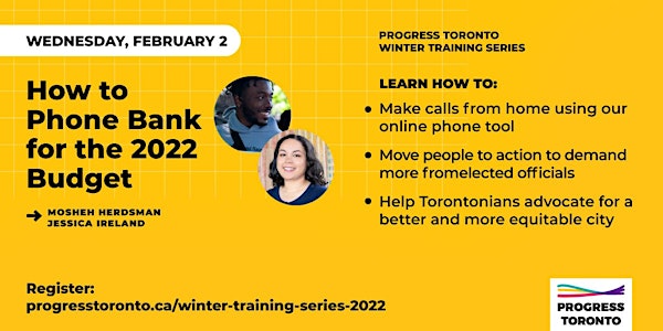 Winter Training Series: How to Phone Bank for Our City: Budget Edition
