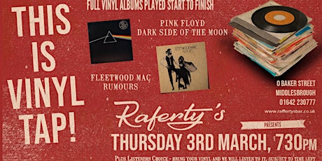 This Is Vinyl Tap! @ Rafferty’s – Thursday 3rd March – 730pm tickets