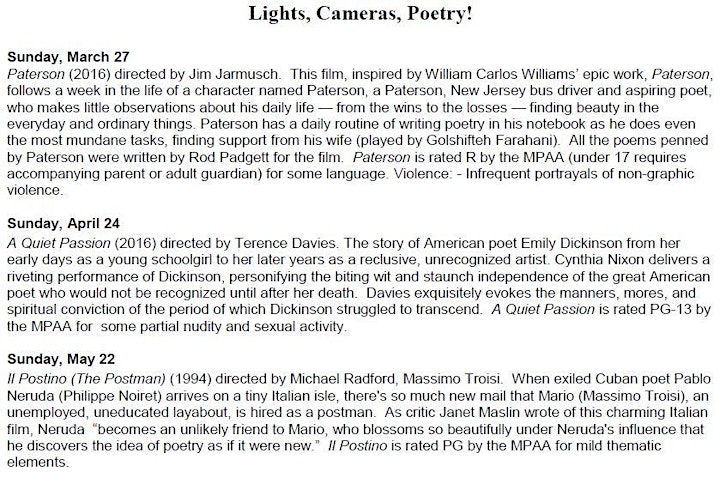 Lights, Cameras, Poetry! image