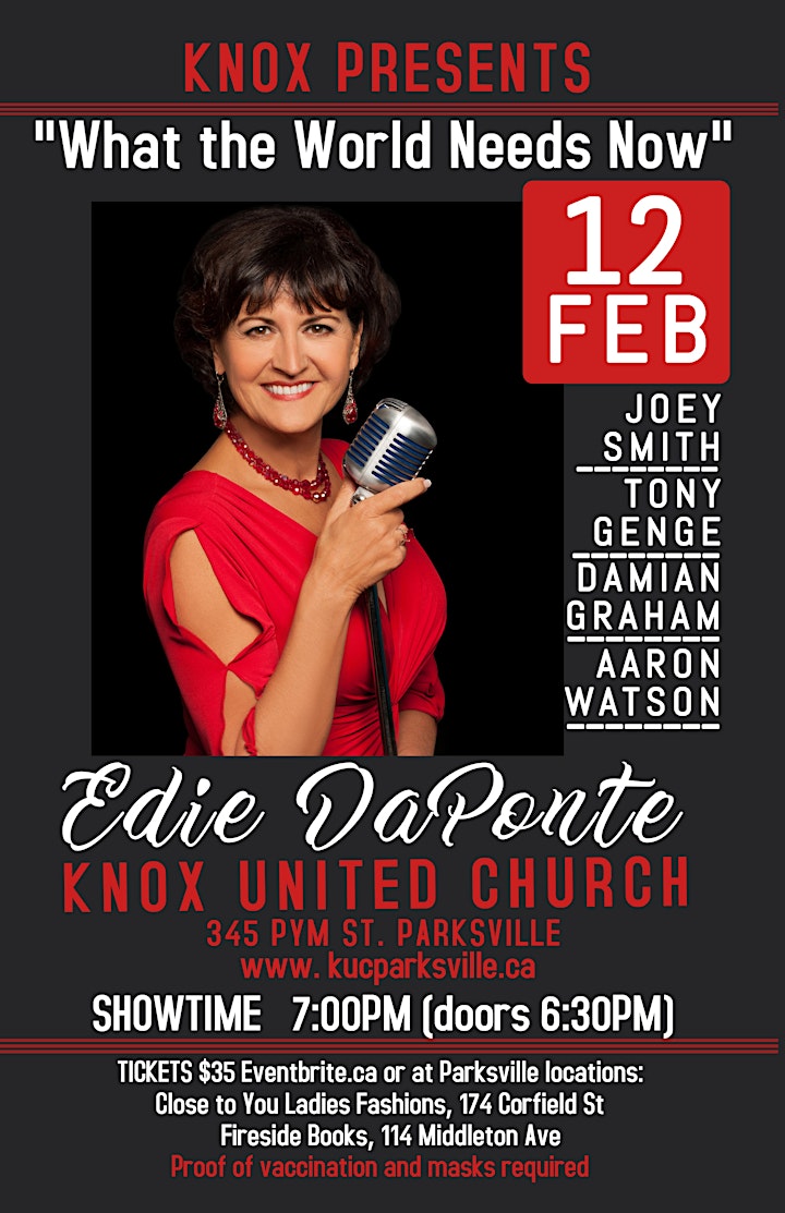 Knox Presents..."What The World Needs Now", Edie Daponte and guests. image