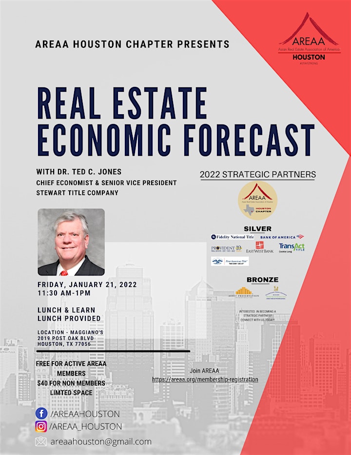 
		Real Estate Economic Forecast - Dr. Ted C. Jones - AREAA Houston image
