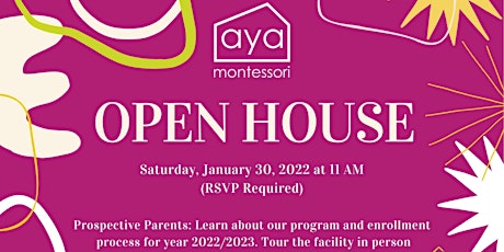 Aya Montessori January Open House tickets