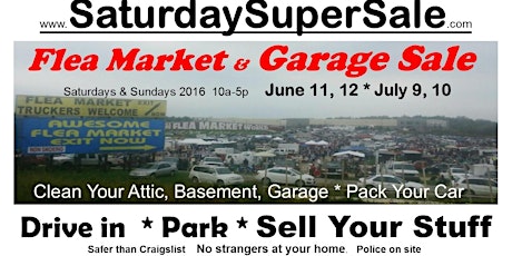 SaturdaySuperSale.com @ Hazel Park Raceway . . . . . Flea Market & Garage Sale June 11, 12 & July 9, 10, 2016 (facebook) primary image