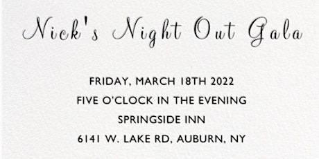 Nick's Night Out Gala tickets