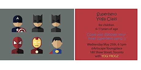 FREE Superhero YOGA CLASS II for kids in Toronto primary image