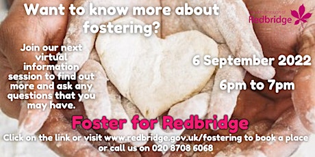 Foster for Redbridge Virtual Information Session, 06.09.22, 6-7pm