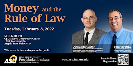 FMI Public Speaker Series at ASU - Money and the Rule of Law tickets