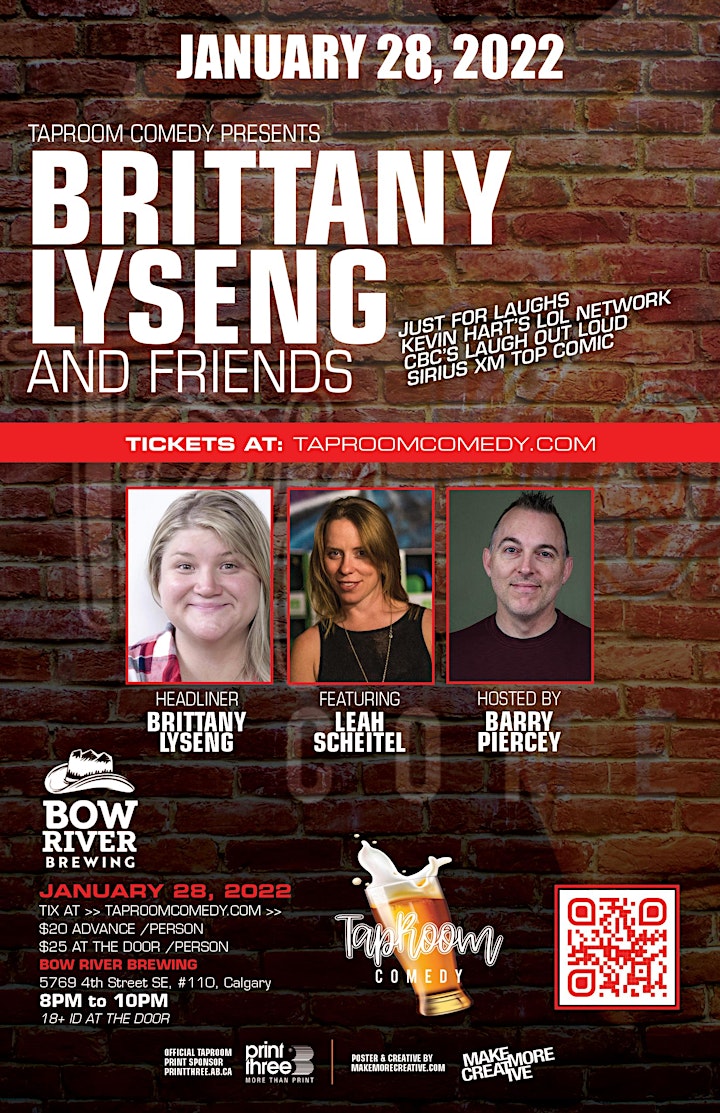 Taproom Comedy presents Brittany Lyseng & Friends at Bow River Brewing! image