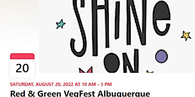 Red & Green VegFest Albuquerque, Shine On