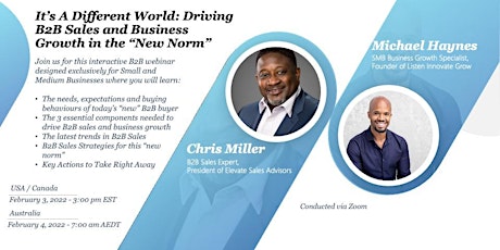 A Different World: Driving B2B Sales and Business Growth in the New Norm tickets