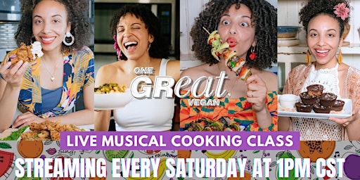 Imagem principal do evento LIVE Musical Cooking Class with Chef Gabrielle Reyes - One Great Vegan